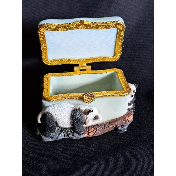 VTG Panda Trinket Box 3-dimensional Hinged - Picture 10 of 11